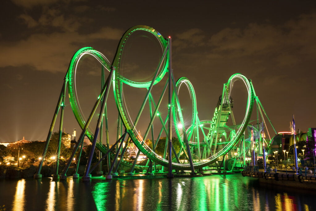 The Incredible Hulk Coaster dentro de Universal's Islands of Adventure